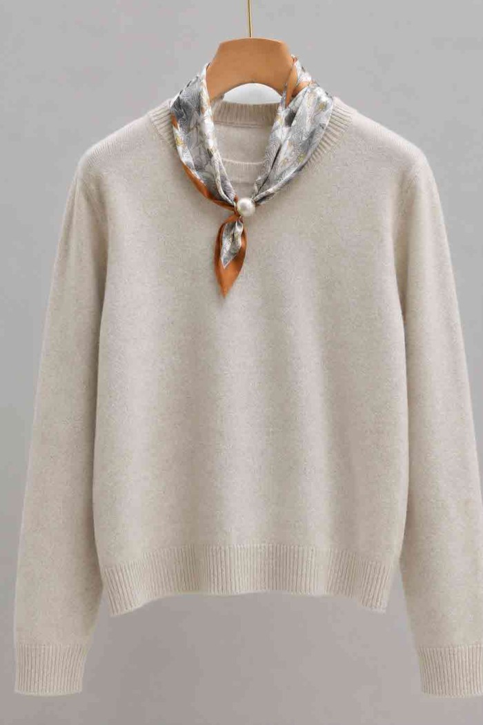 JERSEY DE PUNTO CON PAÑUELO DECORATIVO PARA MUJER VARIOS COLORES FBZMHX005S