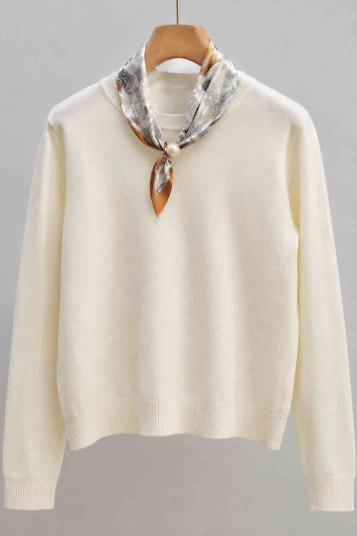 JERSEY DE PUNTO CON PAÑUELO DECORATIVO PARA MUJER VARIOS COLORES FBZMHX005S