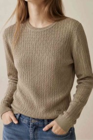 JERSEY DE PUNTO CUELLO REDONDO PARA MUJER VARIOS COLORES TBDA3730