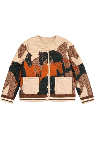 CHAQUETA ACOLCHADA CON ESTAMPADO DE CABALLOS VARIOS COLORES TB-25096