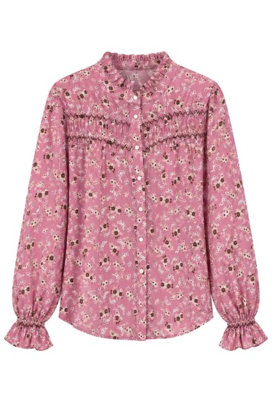 BLUSA FLORAL CON VOLANTES Y BOTONES TB1D2289
