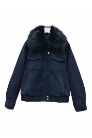 CHAQUETA CORTA POLIPIEL CON CUELLO DE PELO SINTÉTICO VARIOS COLORES TY-M9586