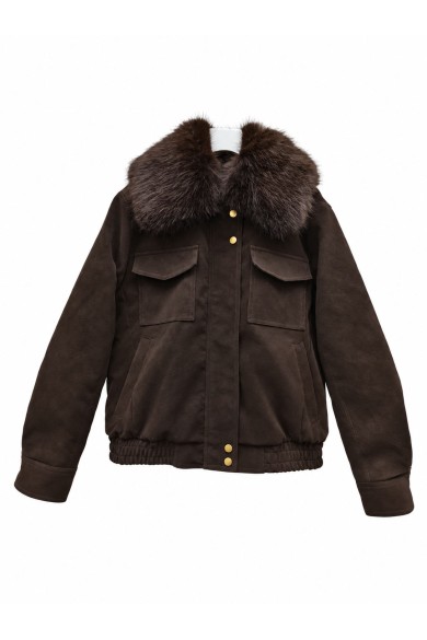 CHAQUETA CORTA POLIPIEL CON CUELLO DE PELO SINTÉTICO VARIOS COLORES TY-M9586