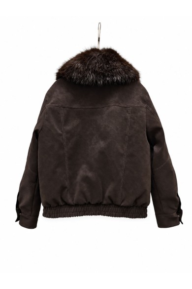 CHAQUETA CORTA POLIPIEL CON CUELLO DE PELO SINTÉTICO VARIOS COLORES TY-M9586