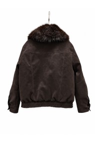 CHAQUETA CORTA POLIPIEL CON CUELLO DE PELO SINTÉTICO VARIOS COLORES TY-M9586