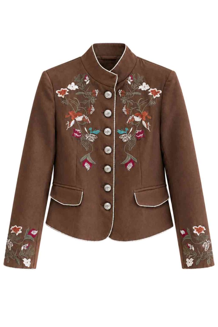 CHAQUETA CORTA BORDADA EFECTO ANTE FBZMA1768
