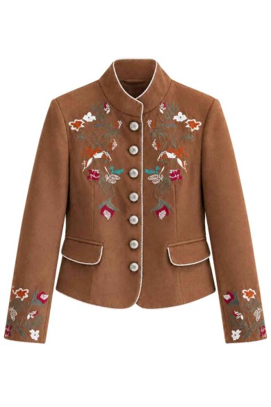 CHAQUETA CORTA BORDADA EFECTO ANTE FBZMA1769