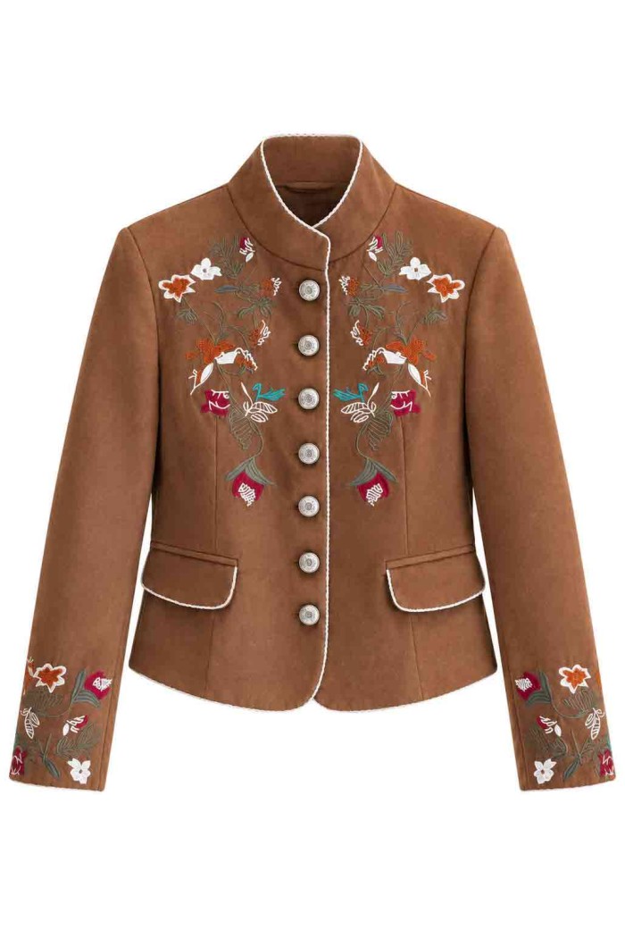 CHAQUETA CORTA BORDADA EFECTO ANTE FBZMA1769