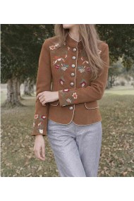 CHAQUETA CORTA BORDADA EFECTO ANTE FBZMA1769