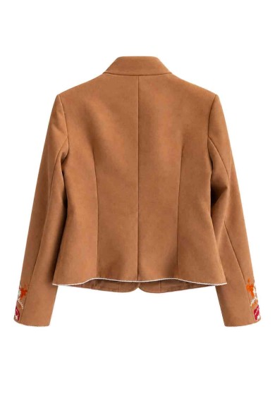 CHAQUETA CORTA BORDADA EFECTO ANTE FBZMA1769