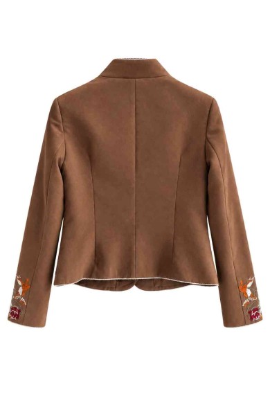 CHAQUETA CORTA BORDADA EFECTO ANTE FBZMA1768