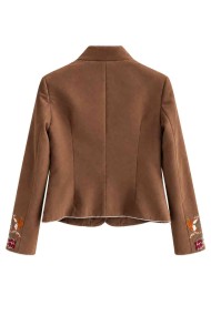 CHAQUETA CORTA BORDADA EFECTO ANTE FBZMA1768