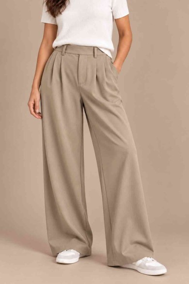 PANTALON PALAZZO DE TIRO ALTO CON PINZAS VARIOS COLORES FBZMR22574