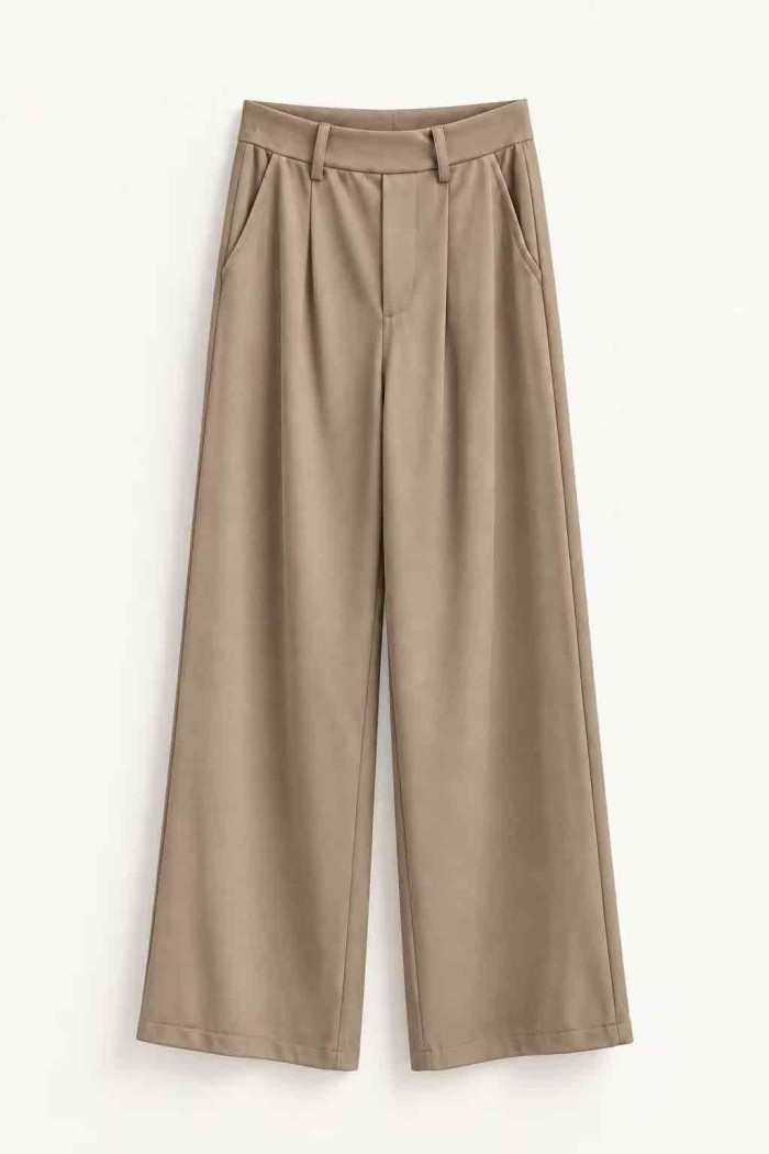 PANTALON PALAZZO DE TIRO ALTO CON PINZAS VARIOS COLORES FBZMR22574