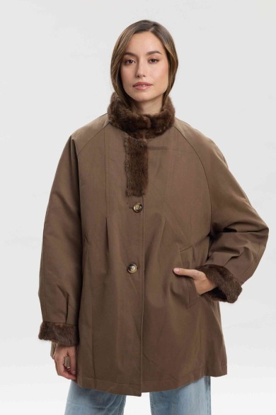 ABRIGO CON CUELLO DE PELO PC-HNWT723