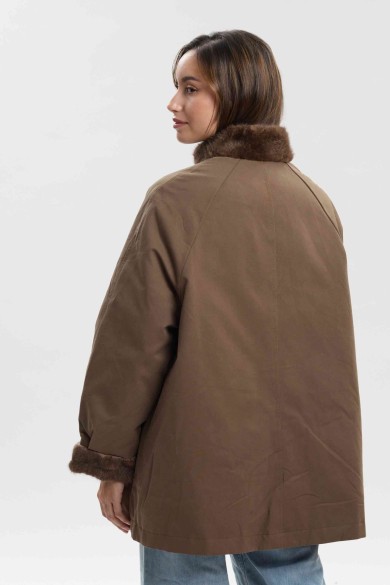ABRIGO CON CUELLO DE PELO PC-HNWT723