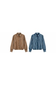 BLUSA DE RAYAS CON CUELLO Y BAJO ELÁSTICO VARIOS COLORES TBX6498
