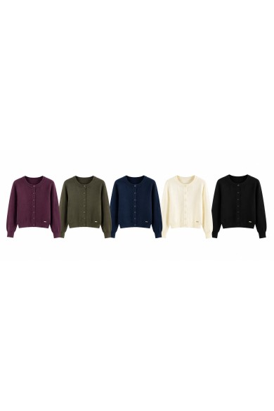 CARDIGAN DE PUNTO CUELLO REDONDO VARIOS COLORES TBDA3856