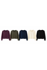 CARDIGAN DE PUNTO CUELLO REDONDO VARIOS COLORES TBDA3856