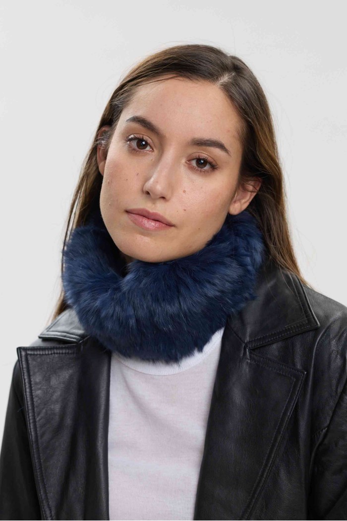 CUELLO ELÁSTICO DE PELO DE CONEJO TRENZADO PC-LLL5928-11-2313