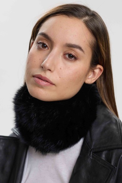 CUELLO ELÁSTICO DE PELO DE CONEJO TRENZADO PC-LLL5928-15-2313