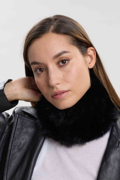 CUELLO ELÁSTICO DE PELO DE CONEJO TRENZADO PC-LLL5928-15-2313