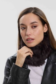 CUELLO ELÁSTICO DE PELO DE CONEJO TRENZADO PC-LLL5928-09-2313