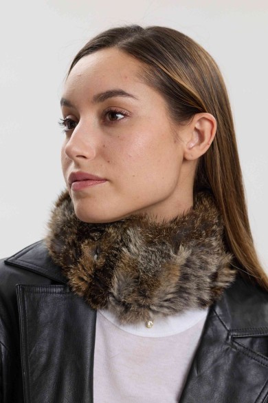 CUELLO ELÁSTICO DE PELO DE CONEJO TRENZADO PC-LLL5928-17-2313