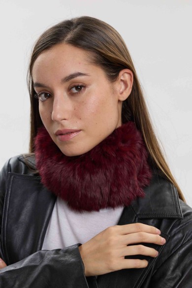 CUELLO ELÁSTICO DE PELO DE CONEJO TRENZADO PC-LLL5928-04-2313