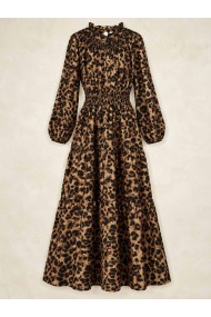 VESTIDO LARGO DE MUJER CON ESTAMPADO LEOPARDO TBL5117