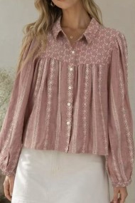BLUSA DE MUJER CON BORDADOS FLORALES Y MANGA LARGA TB1D2292