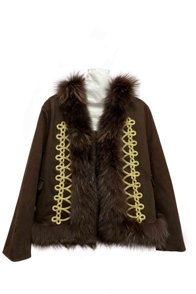CHAQUETA CORTA TIPO NAPOLEÓN DE ANTELINA CON PELO PC-QPWT1404