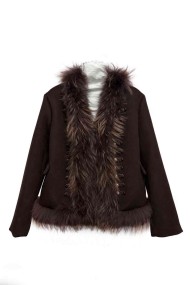 CHAQUETA CORTA TIPO NAPOLEÓN DE LANA CON PELO PC-QPWT1405