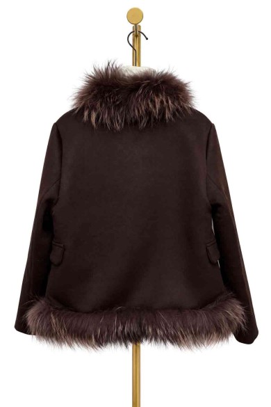 CHAQUETA CORTA TIPO NAPOLEÓN DE LANA CON PELO PC-QPWT1405