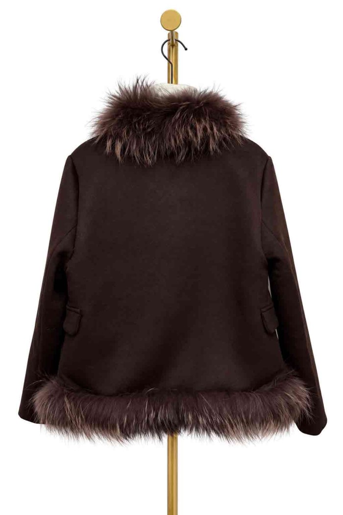 CHAQUETA CORTA TIPO NAPOLEÓN DE LANA CON PELO PC-QPWT1405