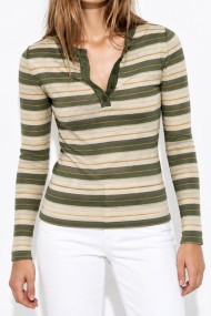 JERSEY DE PUNTO A RAYAS CON CUELLO HENLEY Y LANA TBSF8631