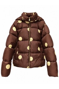 CHAQUETA ACOLCHADA DE LUNARES CON CAPUCHA BROWN TY-M9613