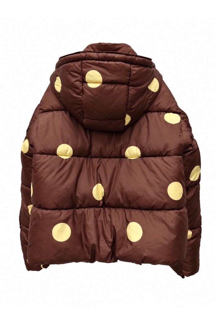 CHAQUETA ACOLCHADA DE LUNARES CON CAPUCHA BROWN TY-M9613
