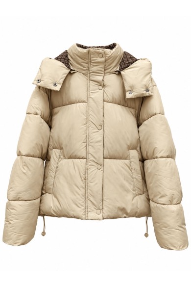 CHAQUETA ACOLCHADA CON CAPUCHA DESMONTABLE BEIGE TY-M9510
