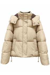 CHAQUETA ACOLCHADA CON CAPUCHA DESMONTABLE BEIGE TY-M9510