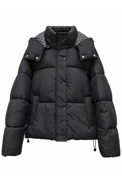 CHAQUETA ACOLCHADA CON CAPUCHA DESMONTABLE NEGRO TY-M9510