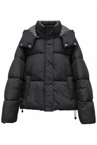CHAQUETA ACOLCHADA CON CAPUCHA DESMONTABLE NEGRO TY-M9510