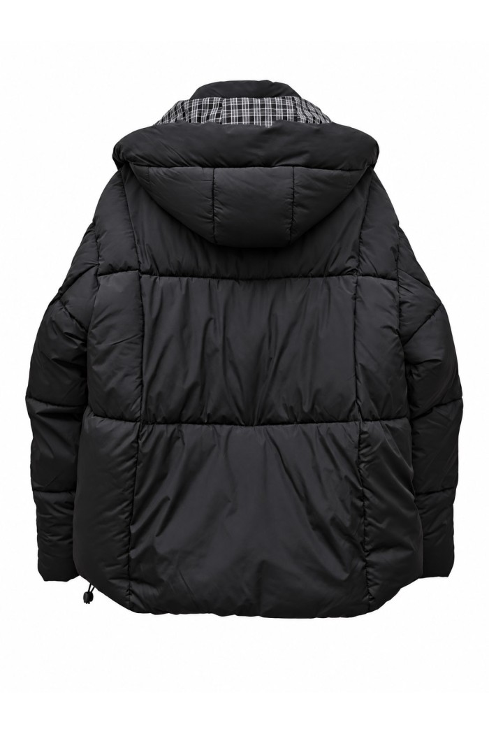 CHAQUETA ACOLCHADA CON CAPUCHA DESMONTABLE NEGRO TY-M9510