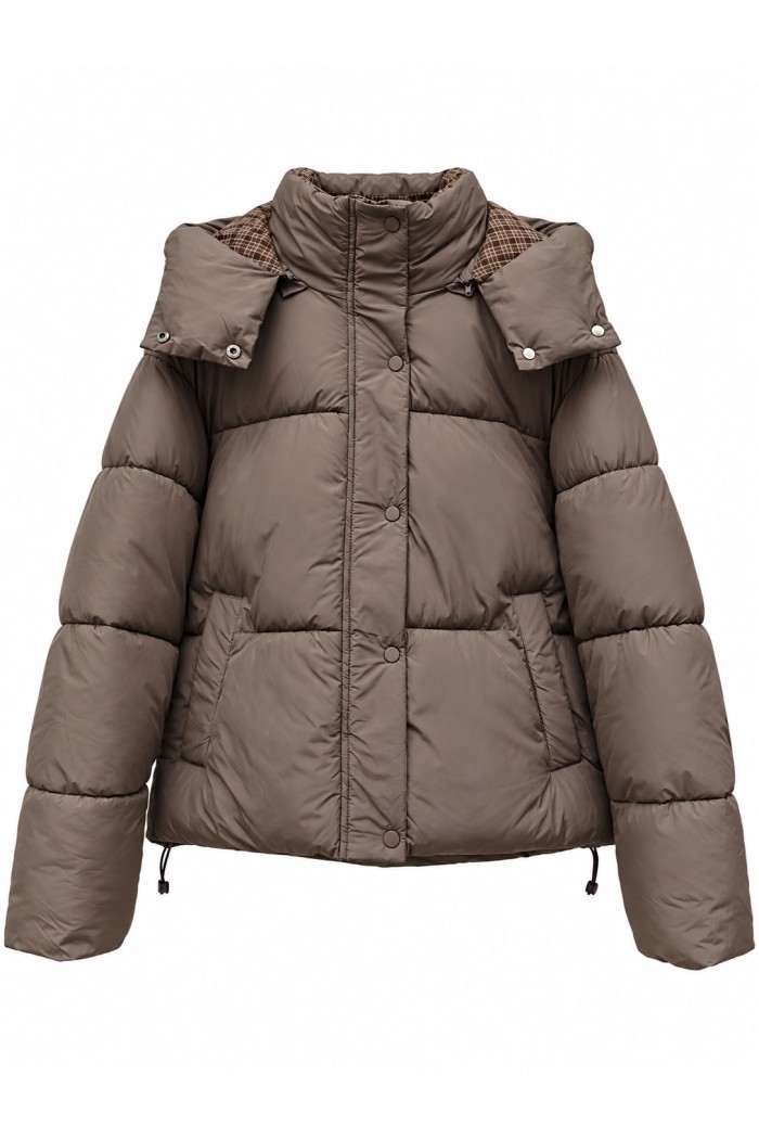 CHAQUETA ACOLCHADA CON CAPUCHA DESMONTABLE KAKI TY-M9510