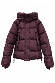 CHAQUETA ACOLCHADA CON CAPUCHA GRANATE TY-M9568