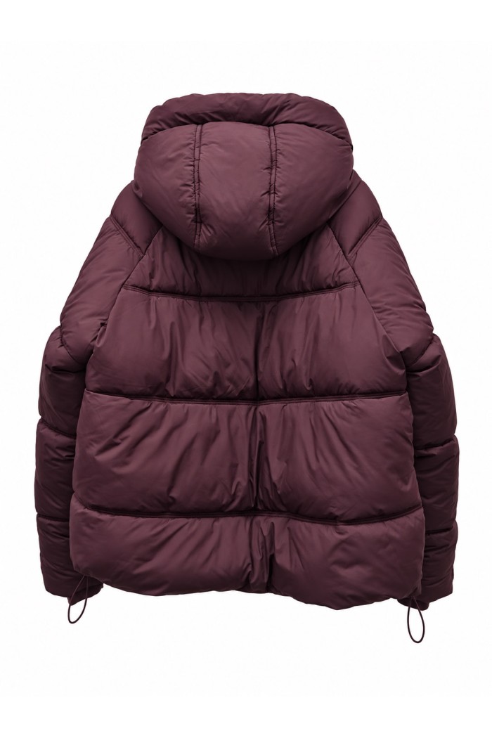 CHAQUETA ACOLCHADA CON CAPUCHA GRANATE TY-M9568