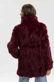ABRIGO DE PELO DE CONEJO CON CUELLO ALTO PC-LLL5946-04