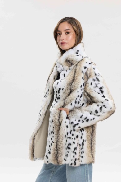 ABRIGO DE PELO DE CONEJO CON ESTAMPADO ANIMAL PC-LLL5945-97