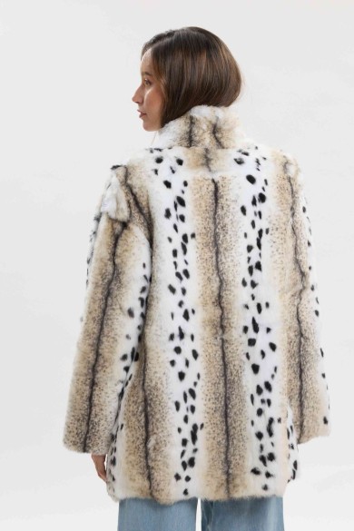 ABRIGO DE PELO DE CONEJO CON ESTAMPADO ANIMAL PC-LLL5945-97