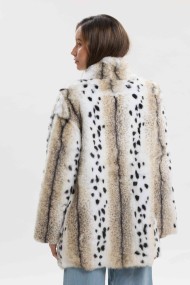 ABRIGO DE PELO DE CONEJO CON ESTAMPADO ANIMAL PC-LLL5945-97